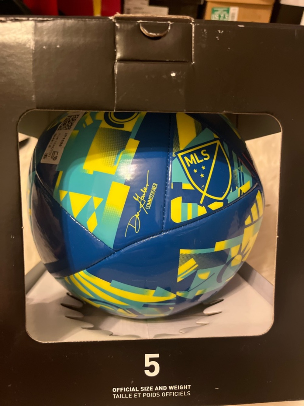 adidas Blue & Yellow MLS Pattern Soccer Ball 5 - Picture 3 of 9